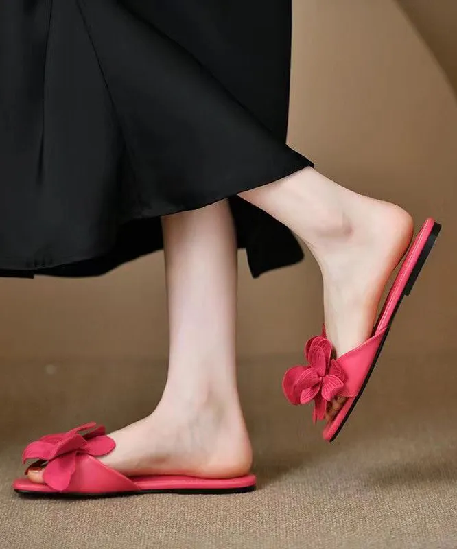 2024 French New Rose Petal Open Toe Slide Sandals OI022