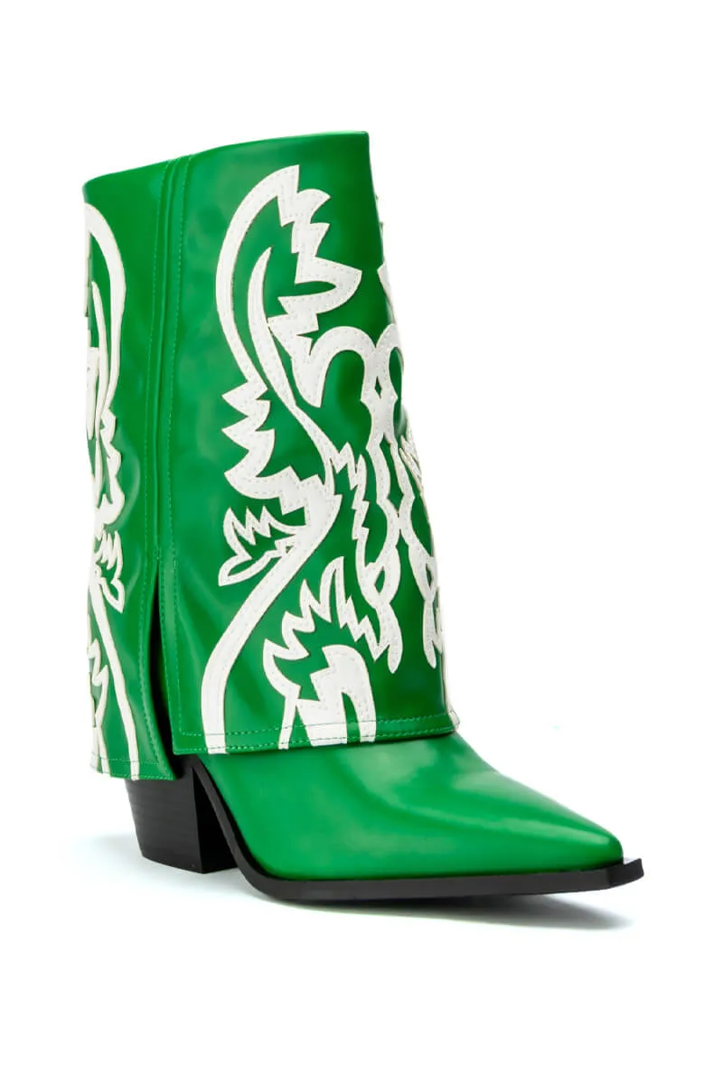 AZALEA WANG ESPERANZA WESTERN BOOTIE IN GREEN