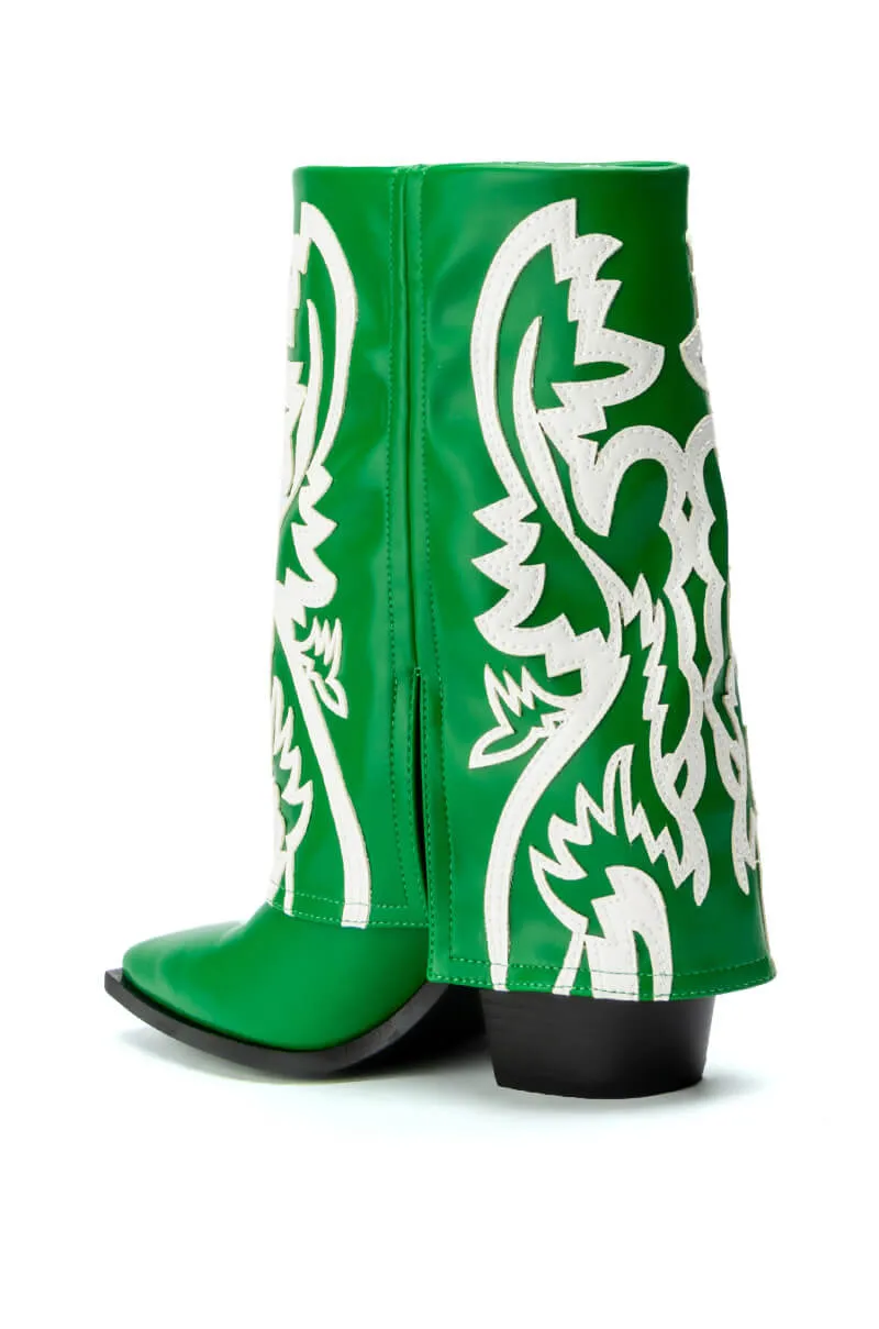 AZALEA WANG ESPERANZA WESTERN BOOTIE IN GREEN