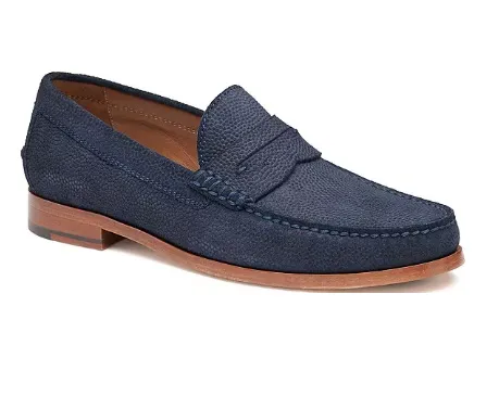 Baldwin Navy English Suede Loafers