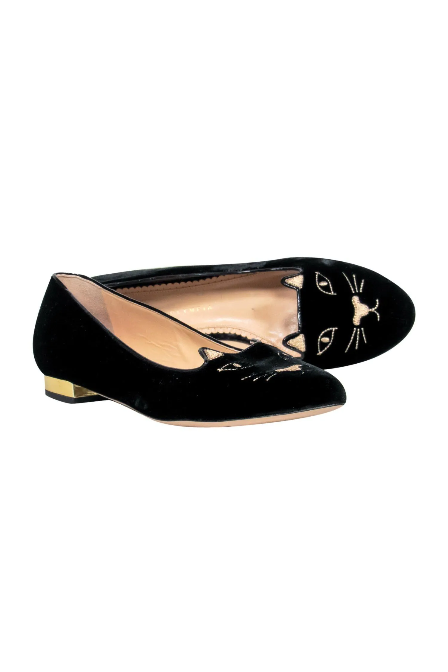 Charlotte Olympia - Black Velvet Cat Loafers Sz 11