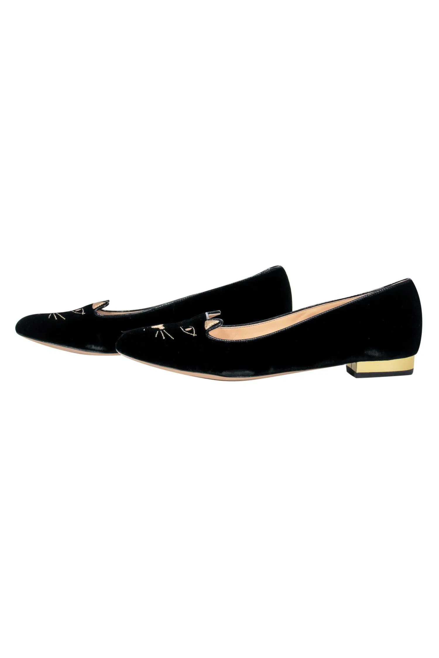 Charlotte Olympia - Black Velvet Cat Loafers Sz 11