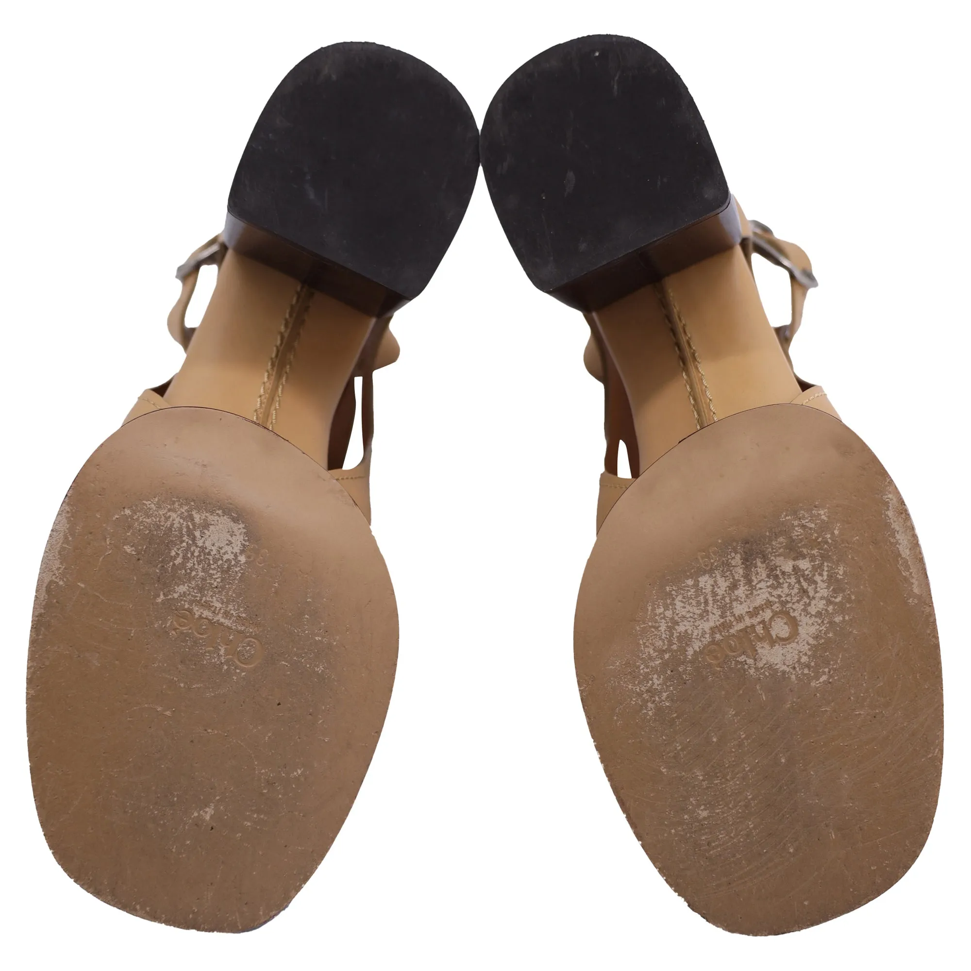 Chloé  Gaile Cut-Out Sandals in Tan Leather