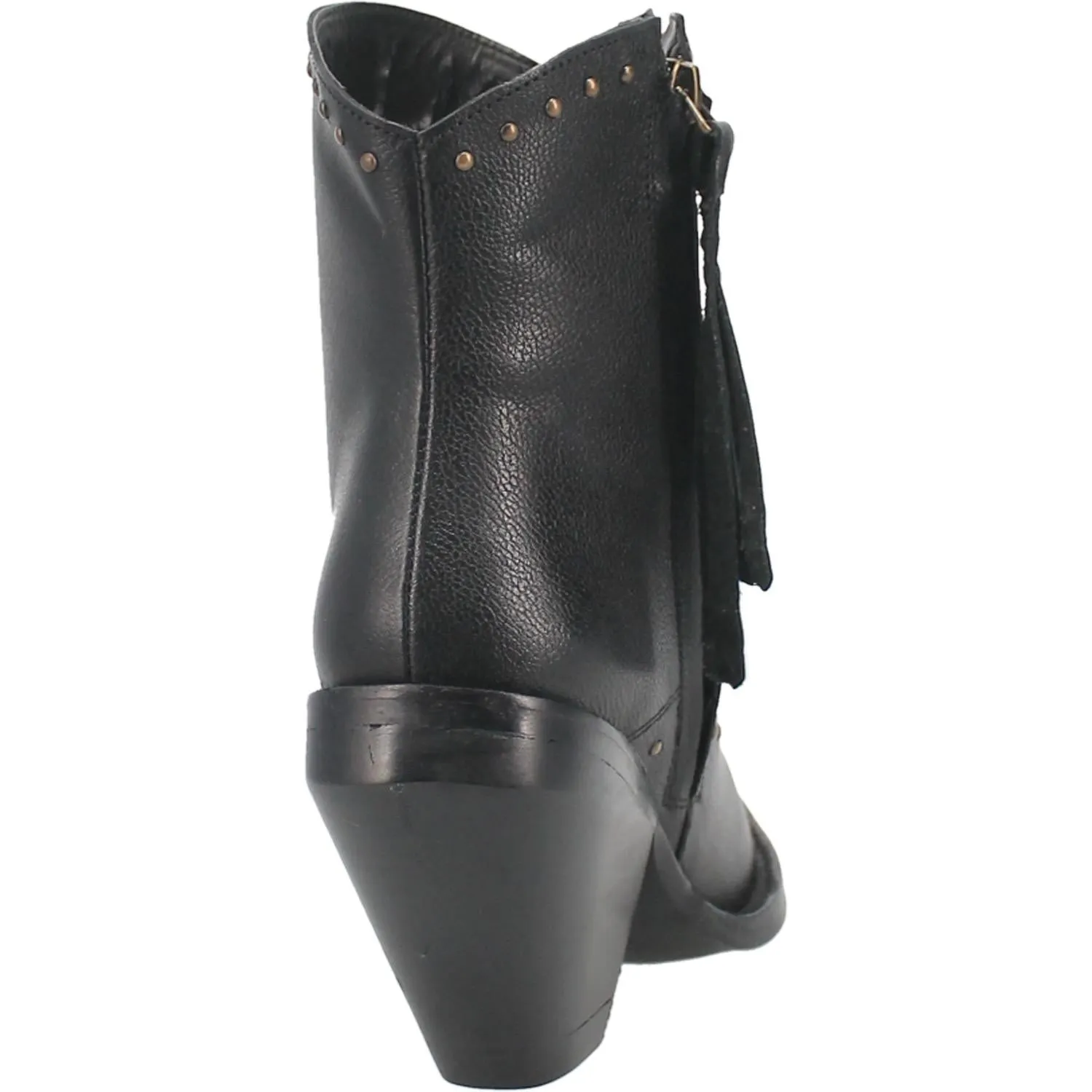 Classy N' Sassy Studded Black Leather Booties (DS)