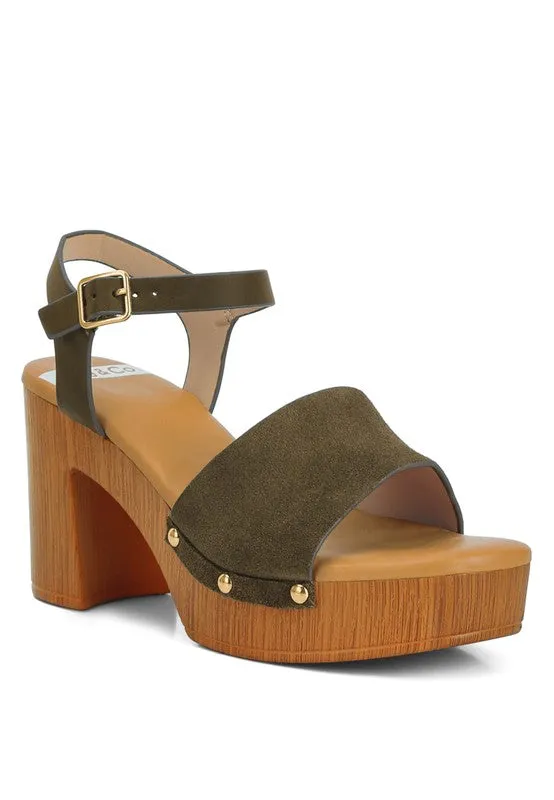 Daniela Suede High Block Sandals **Shipping already included in price for this item**