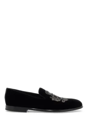 DOLCE & GABBANA embroidered velvet loafers