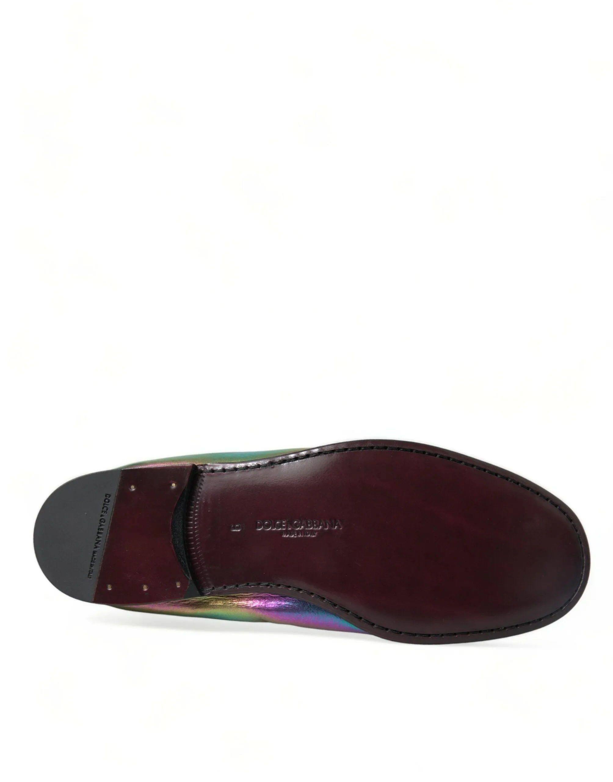 Dolce & Gabbana Multicolor Leather DG Logo Loafer Dress Shoes