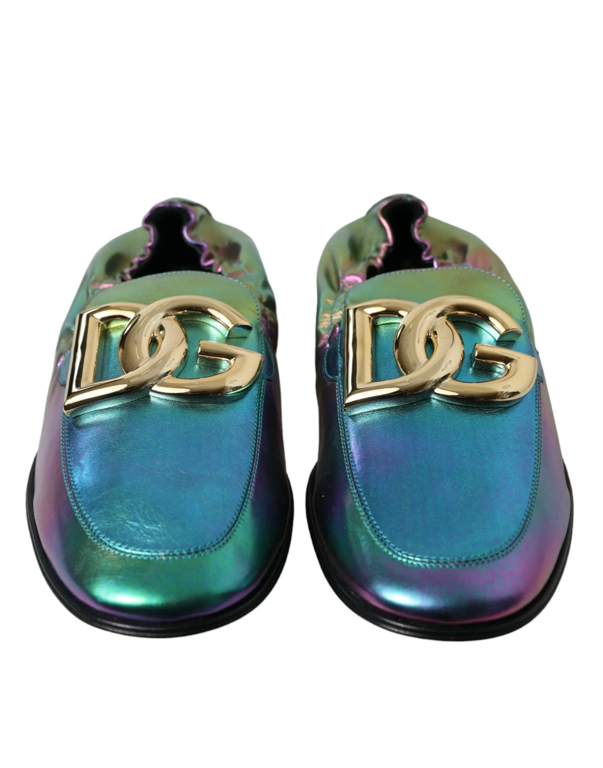 Dolce & Gabbana Multicolor Leather DG Logo Loafer Dress Shoes