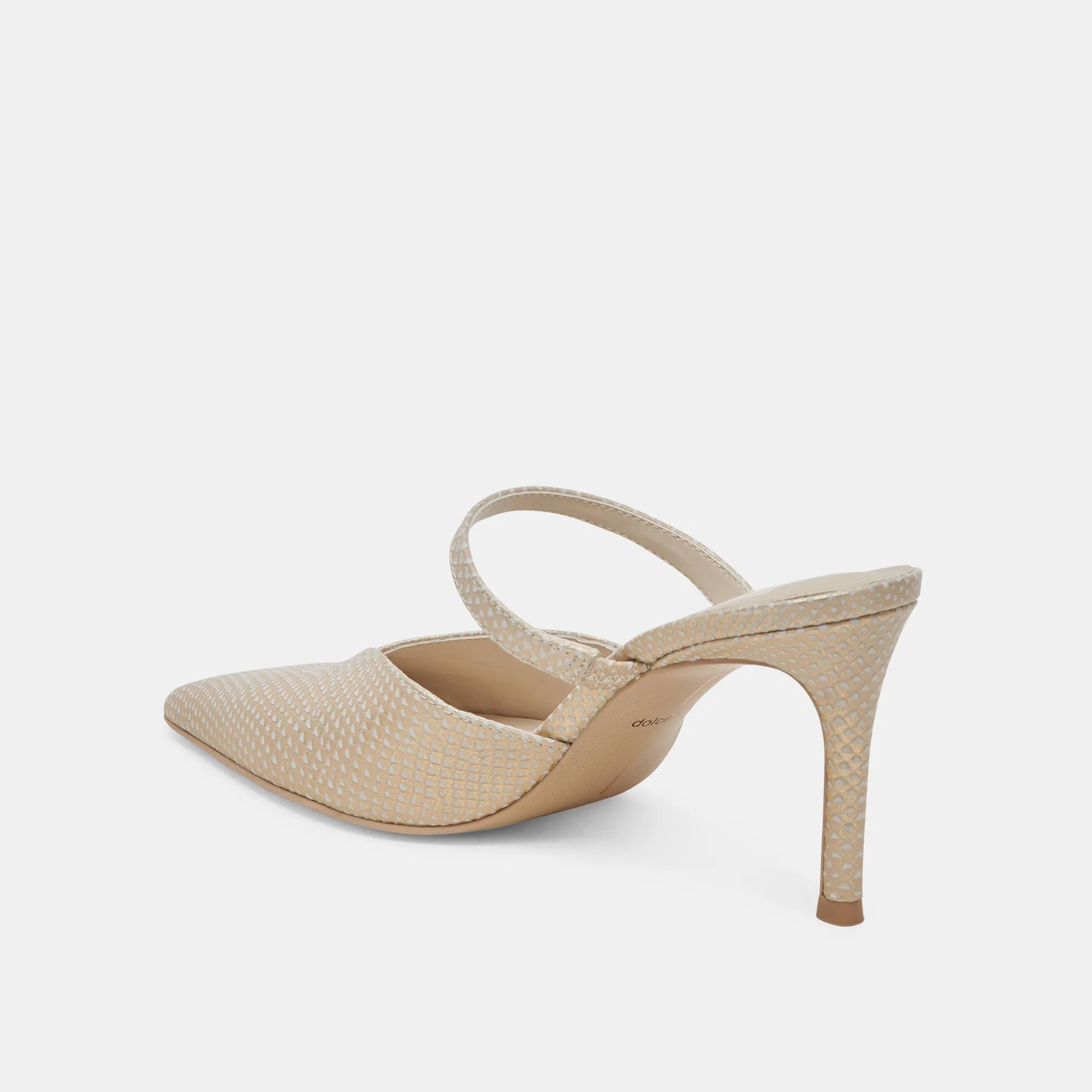 Dolce Vita Kanika Heels in Champagne Embossed Leather