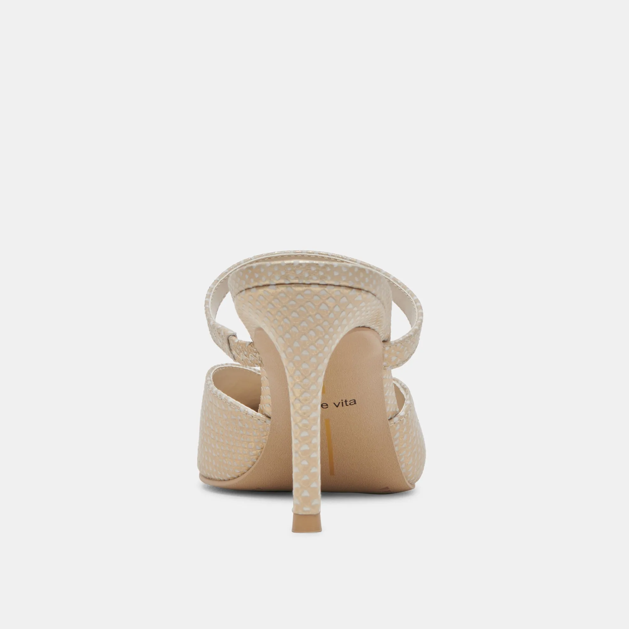 Dolce Vita Kanika Heels in Champagne Embossed Leather