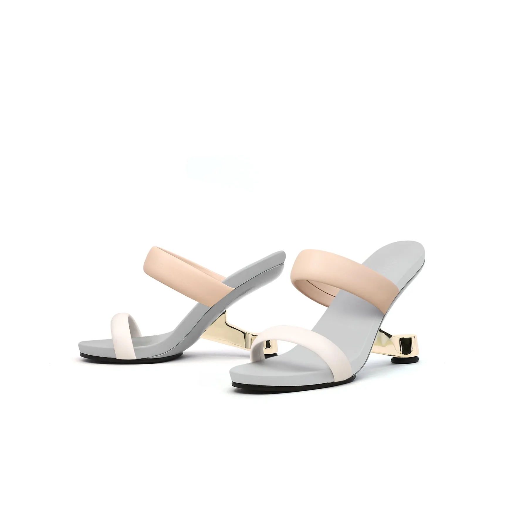 Double Strap Pivot Heel Sandals