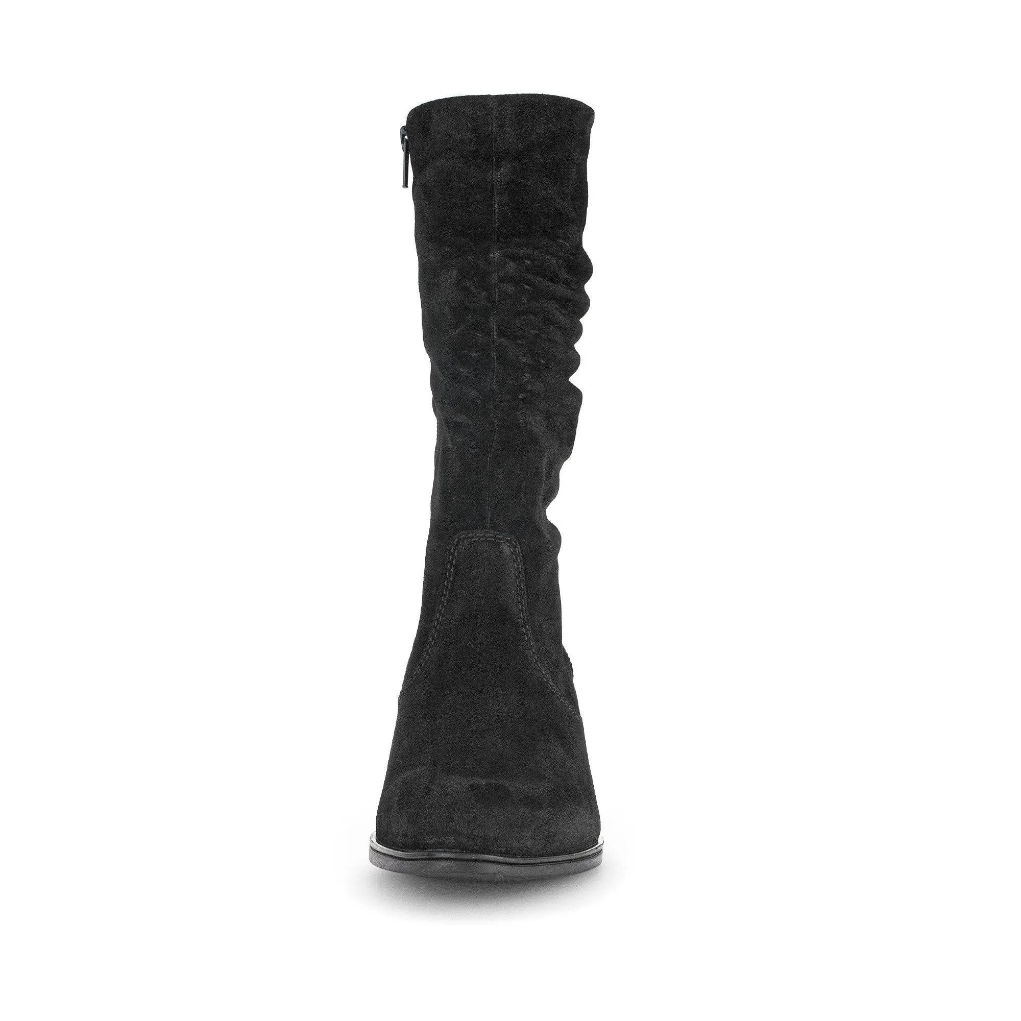 Gabor Ramona 52.894.47 Ladies Black Wide Suede Side Zip Mid-Calf Boots