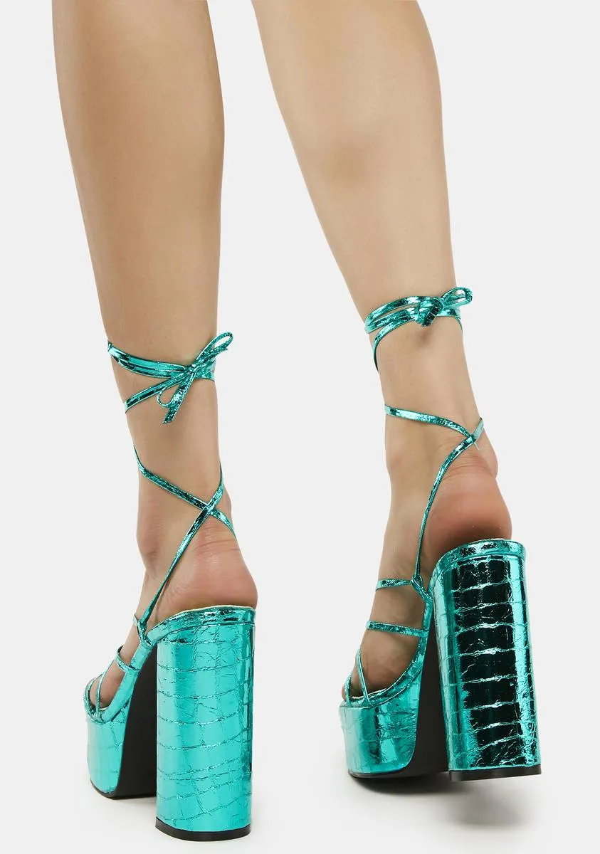 Green Gordo Platform Heels