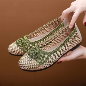 Hand-woven mesh flats