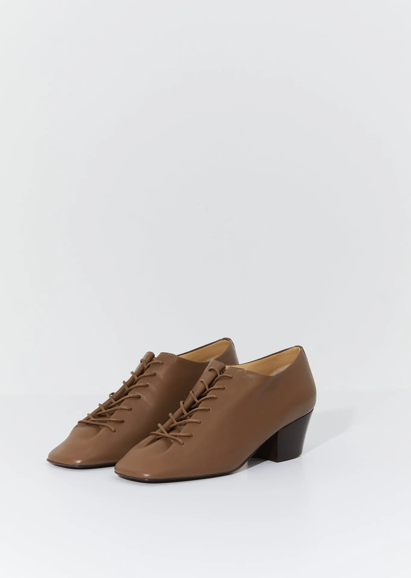 Heeled Derbies — Khaki Brown