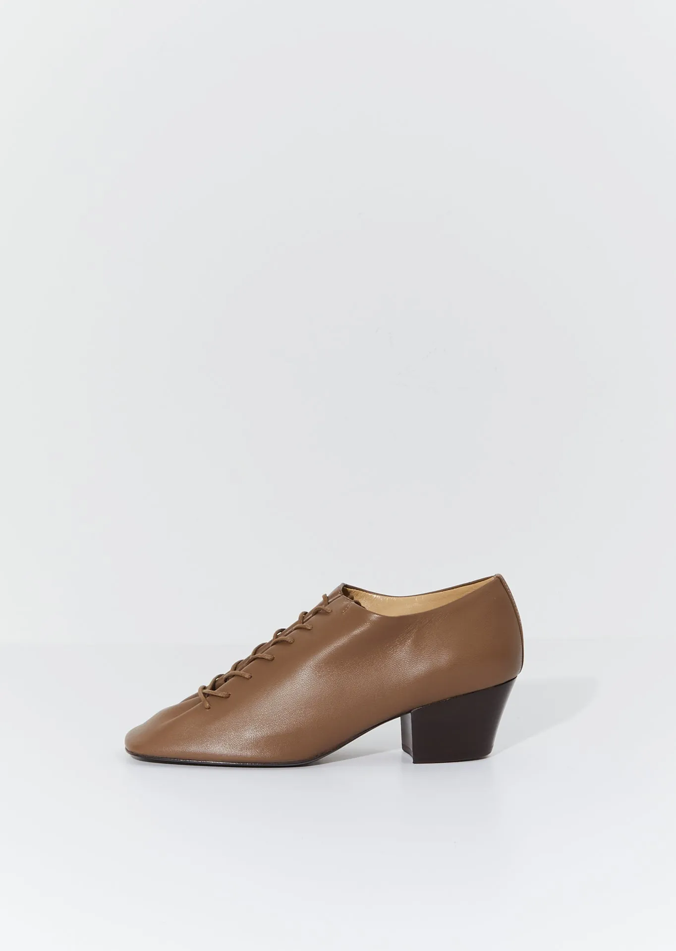 Heeled Derbies — Khaki Brown