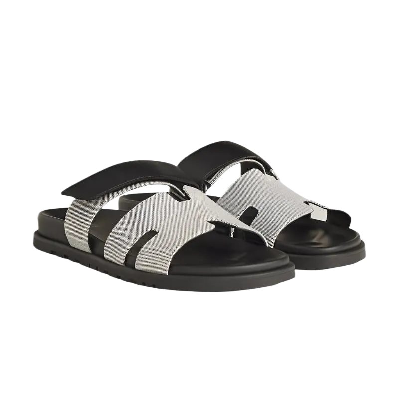 Hermes Chypre Sandals "Grey and Black"