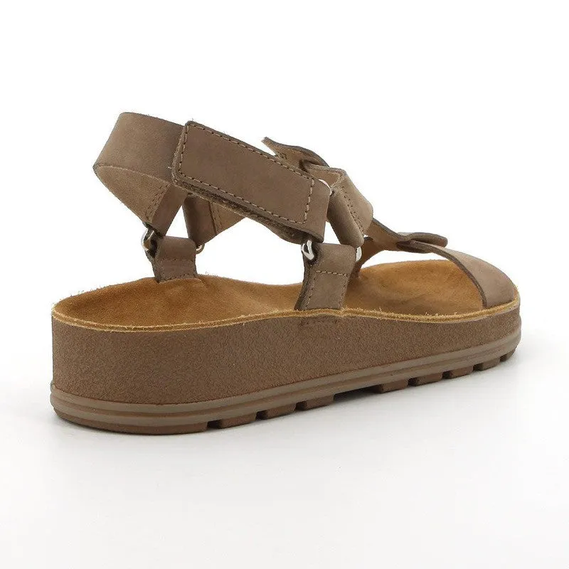 Hush Puppies Ivy Leather T-Bar Nubuck Sandal - Canna Nubuck