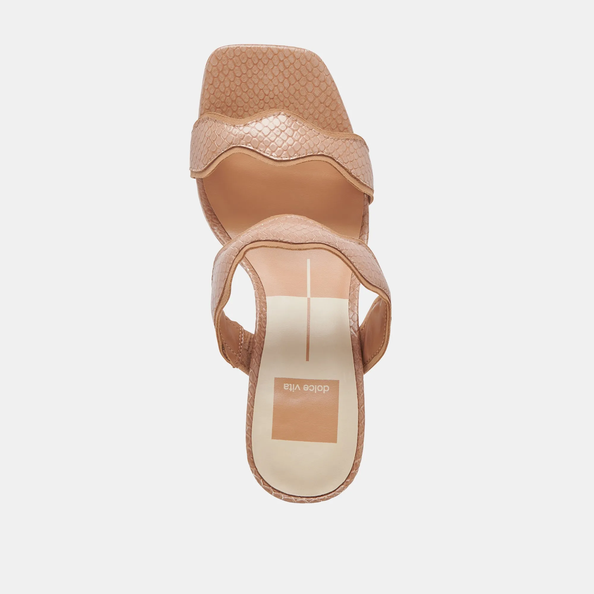 ILVA HEELS TOFFEE EMBOSSED LEATHER