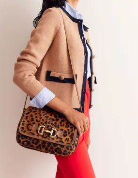 Iris Snaffle Leather Bag-Leopard