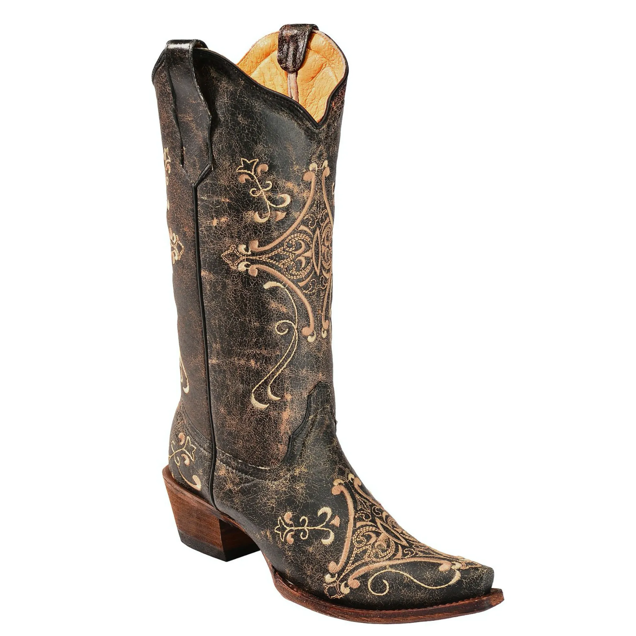 L5048 CIRCLE G WOMEN'S CRACKLE COWHIDE BOOT