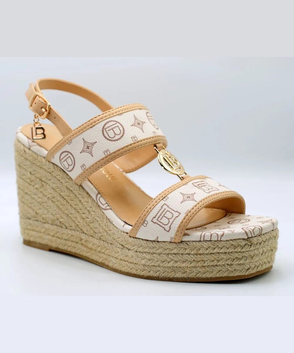 LAURA BIAGOTTI WEDGE HEEL SANDALS PATTERNED