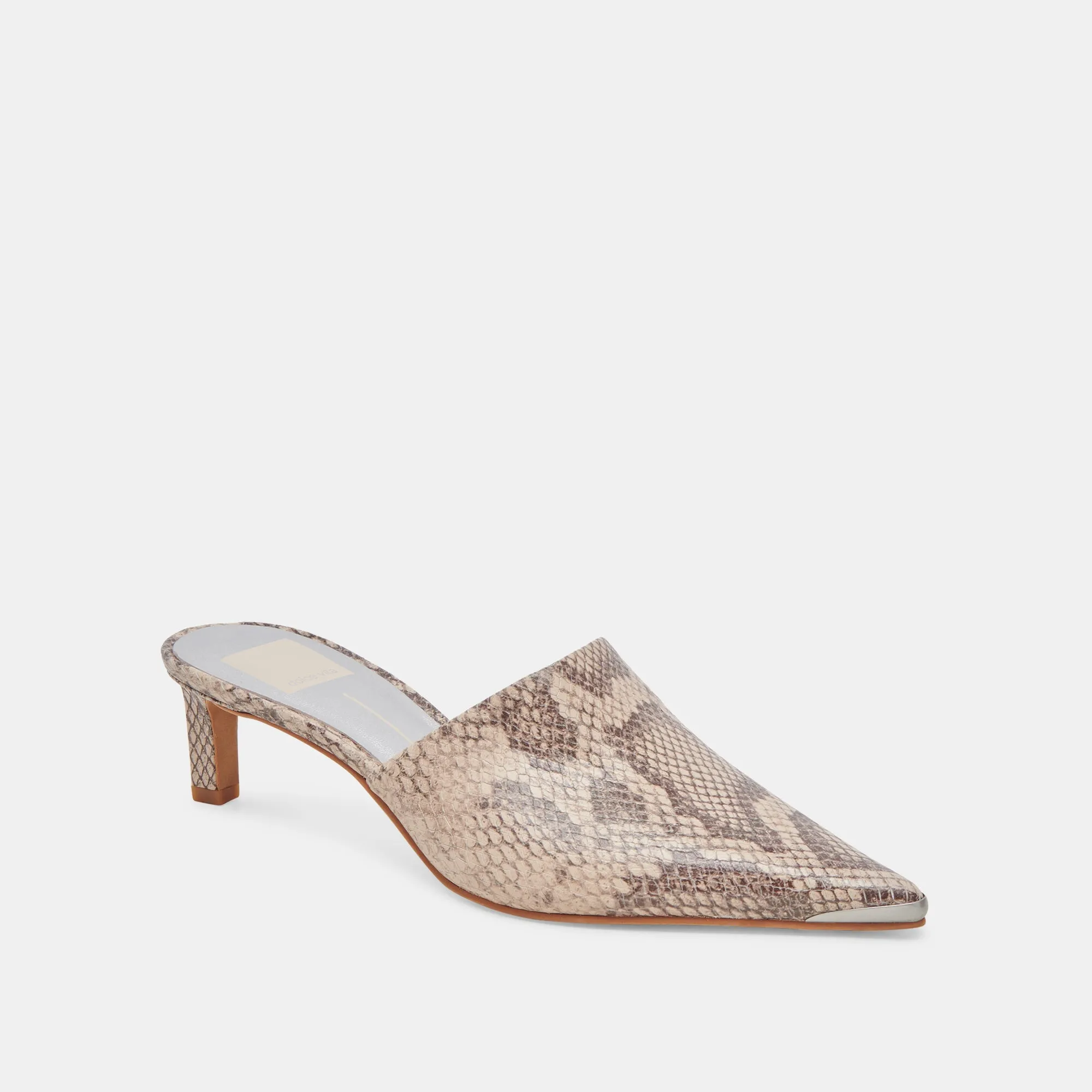 LEXY HEELS SAND SNAKE EMBOSSED