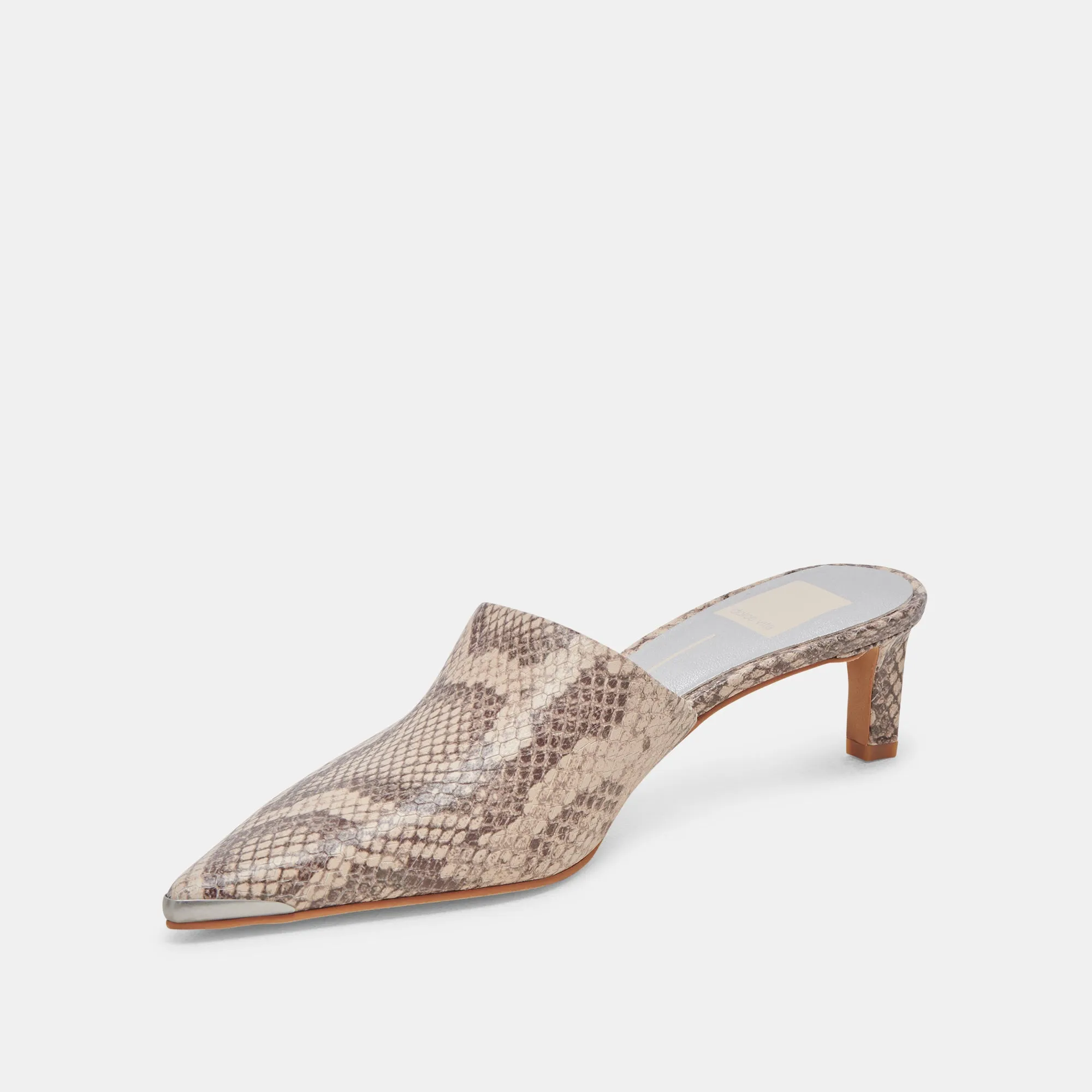 LEXY HEELS SAND SNAKE EMBOSSED