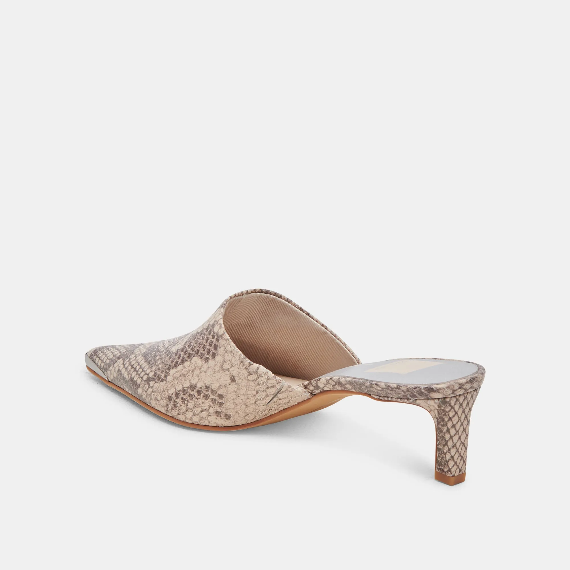 LEXY HEELS SAND SNAKE EMBOSSED