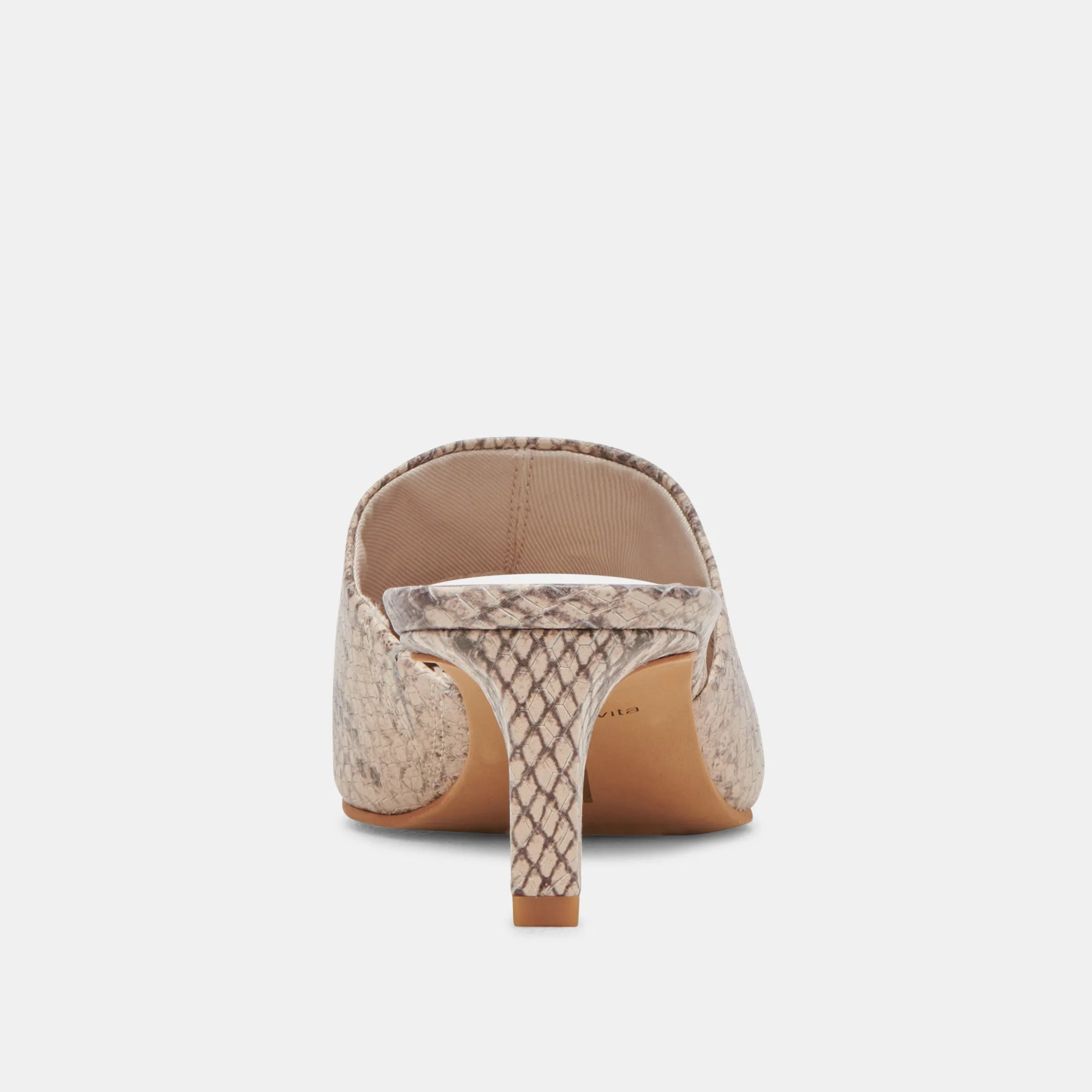 LEXY HEELS SAND SNAKE EMBOSSED