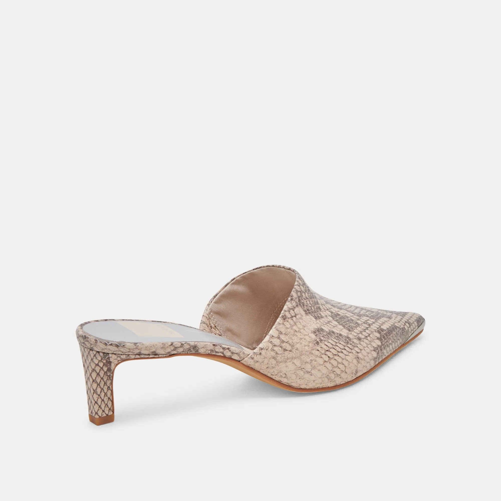 LEXY HEELS SAND SNAKE EMBOSSED