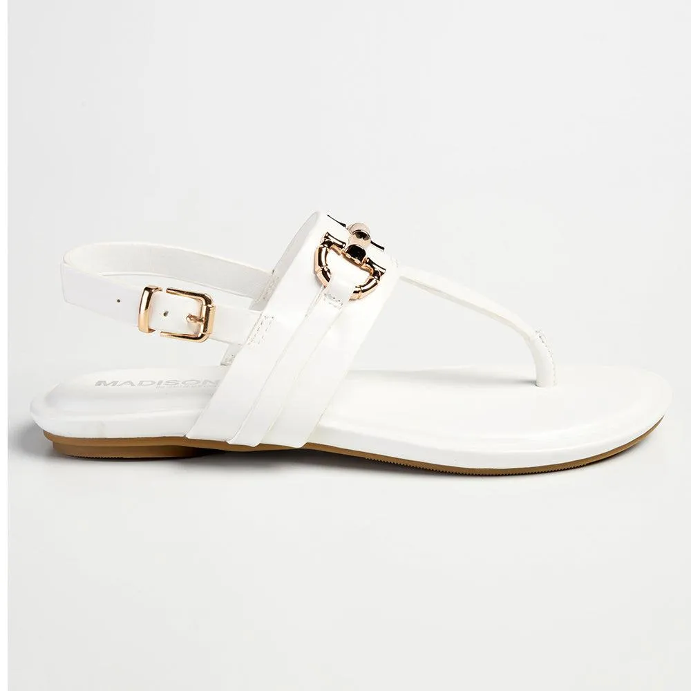 Madison Jayzee T-Bar Sandal - White