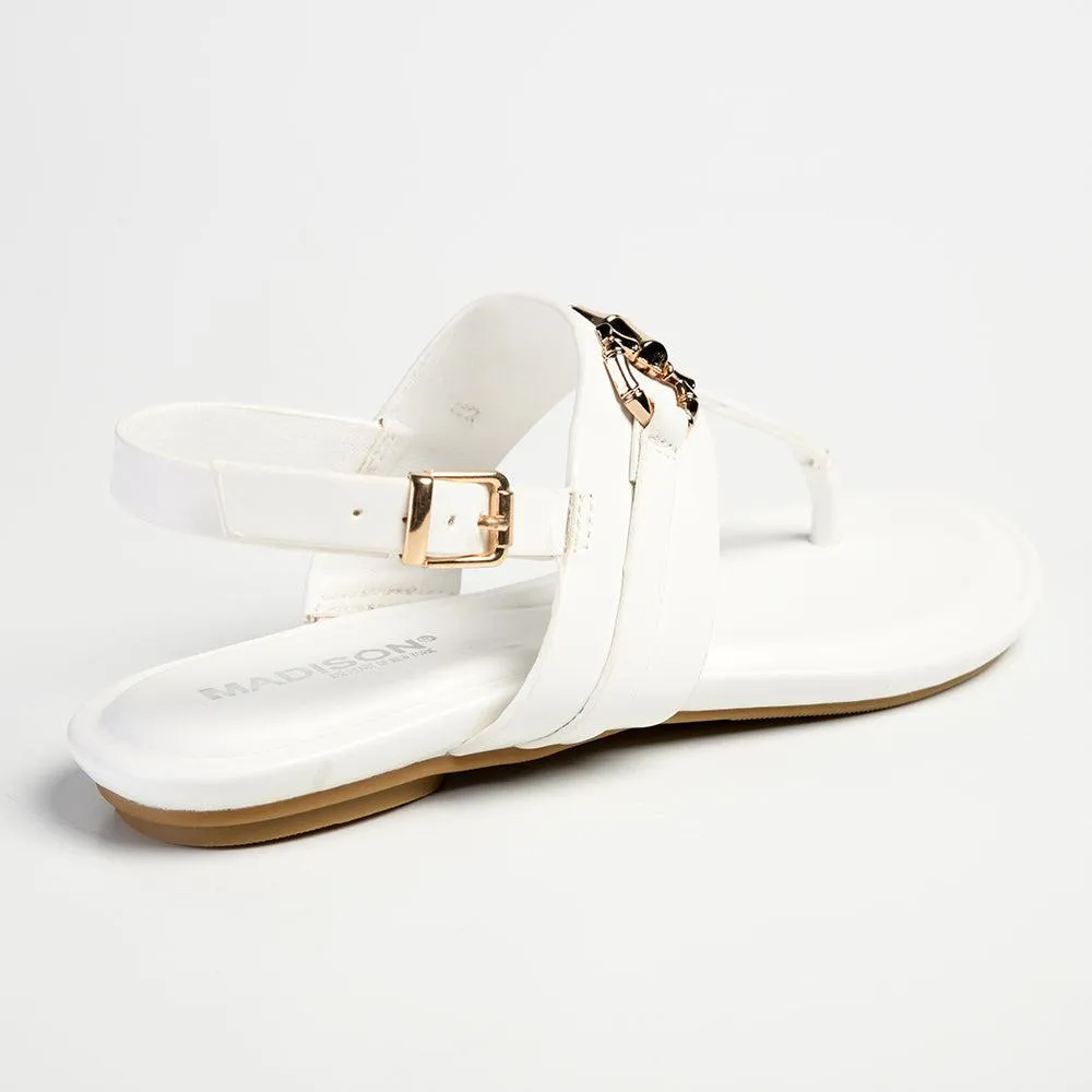 Madison Jayzee T-Bar Sandal - White