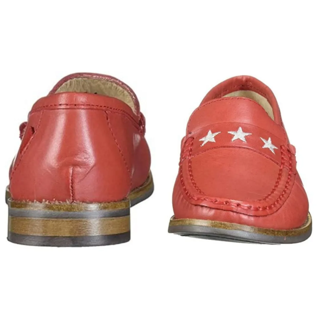 MARC JOSEPH Kid's Embroidered Leather Coral Madison Loafers