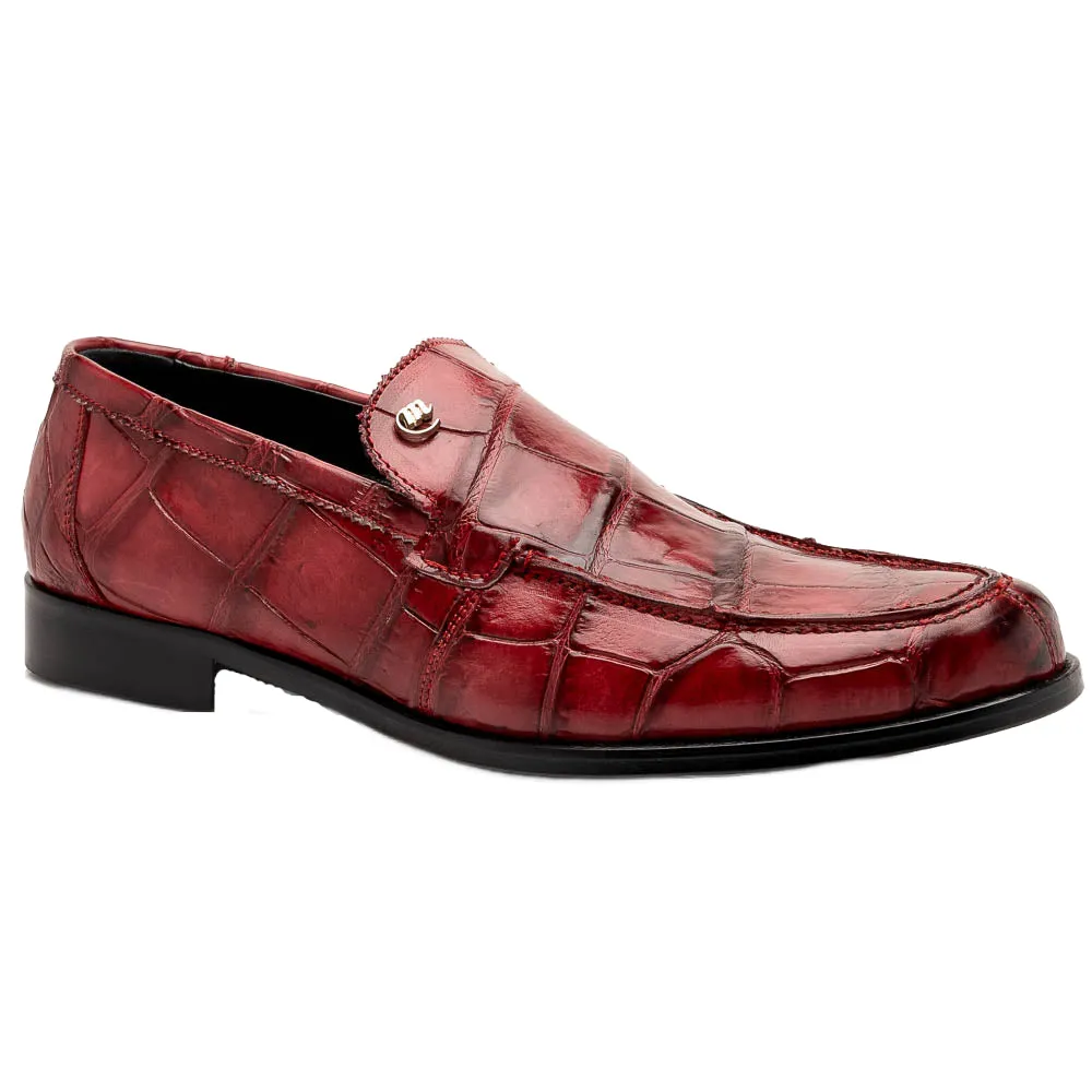 Mauri 1028 Alligator/ Calf Hand Painted Ruby Red