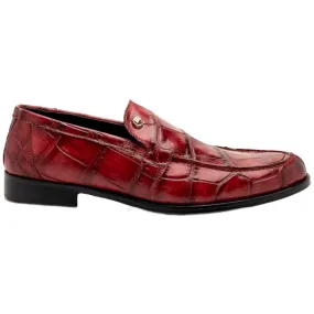 Mauri 1028 Alligator/ Calf Hand Painted Ruby Red