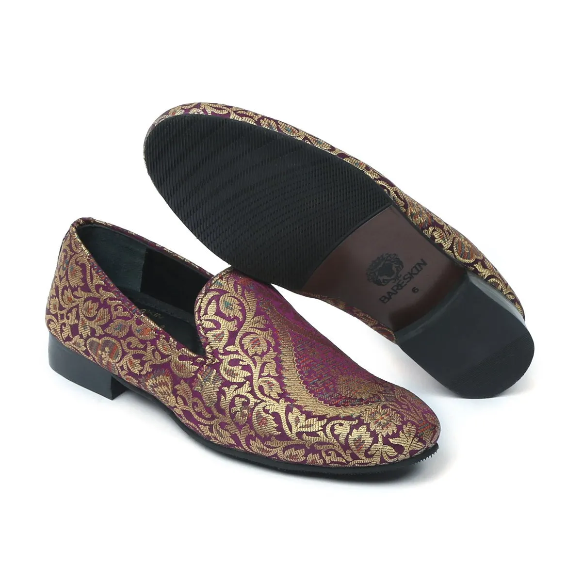 Men's Purple cultural inspired Embroidery Slip-On by Brune & Bareskin