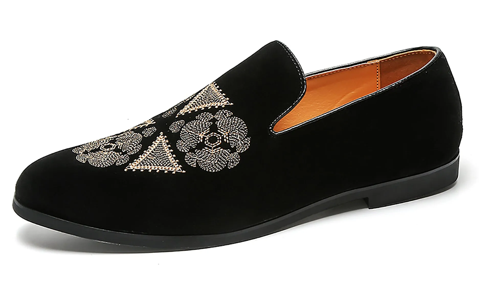 Men's Velvet Embroidery Smoking Loafers