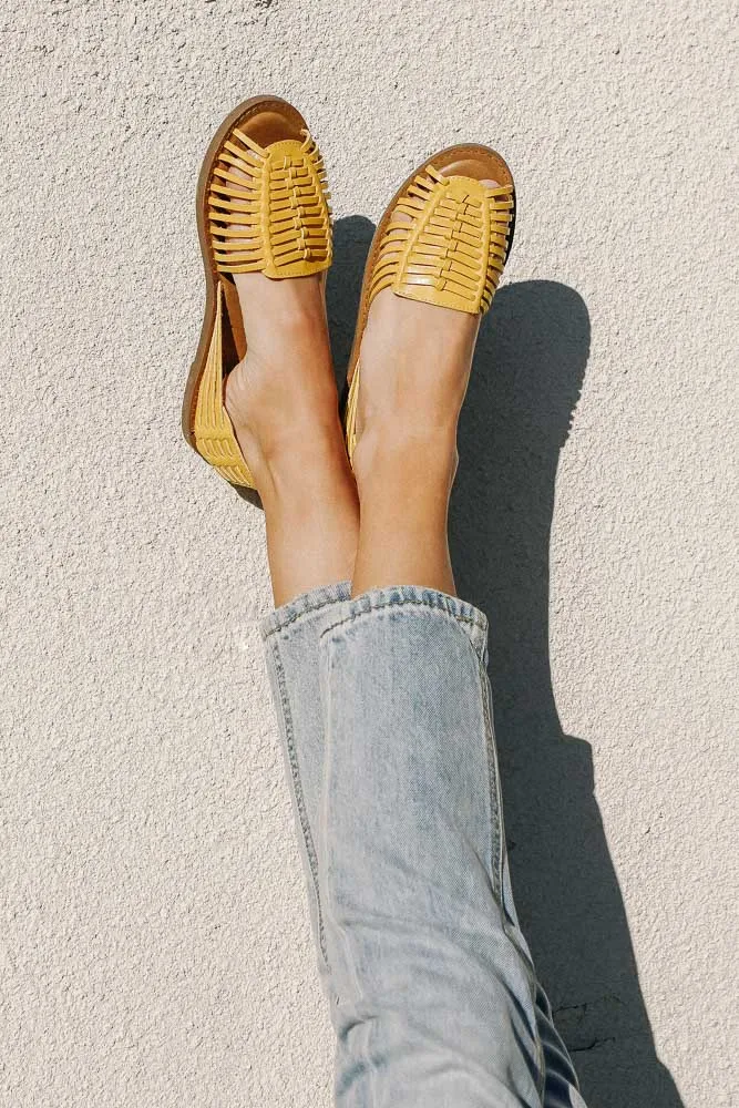 MIA Woven Flats in Yellow