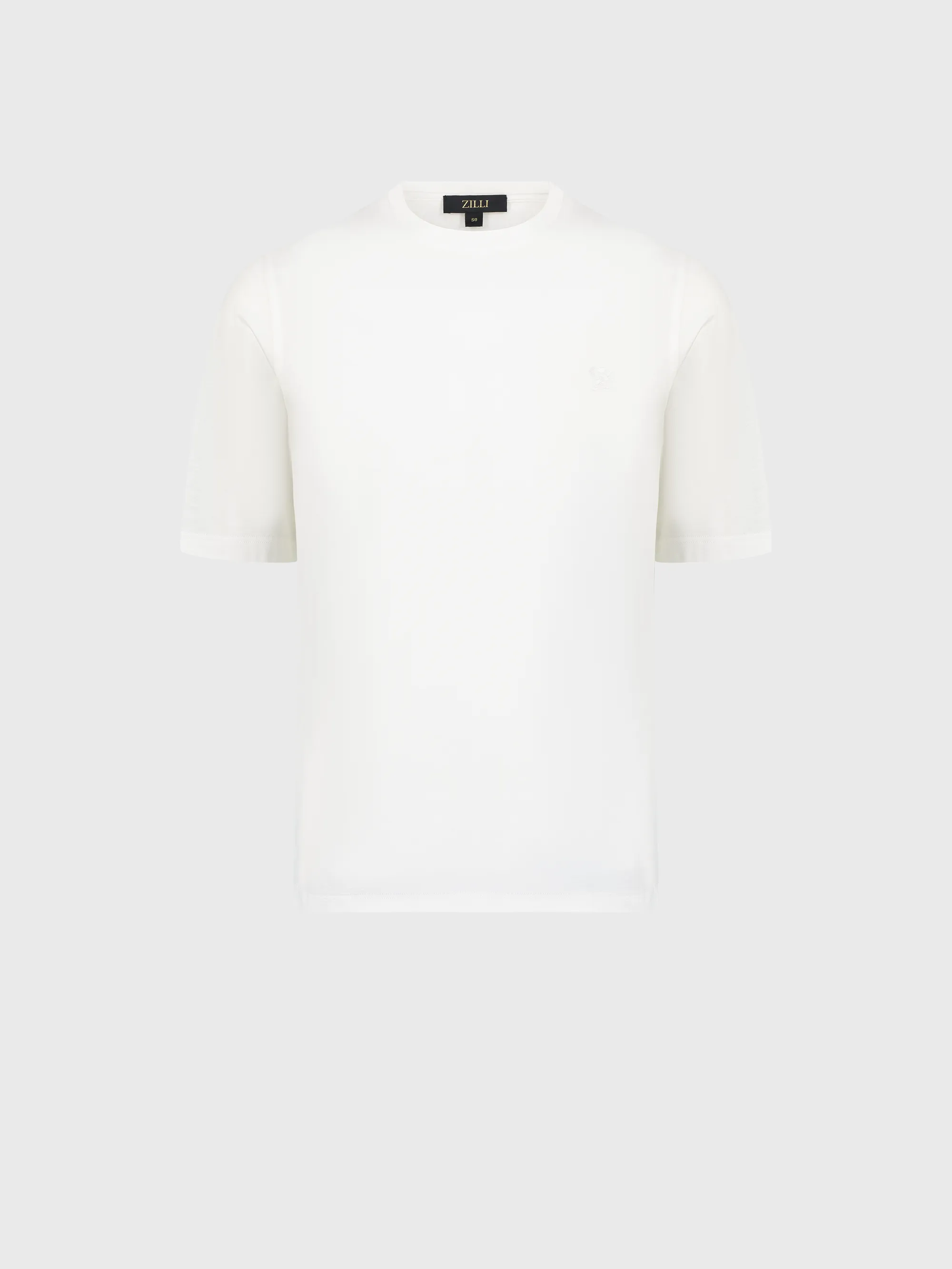 Micro Griffon Satin Finish Cotton T-Shirt Off White