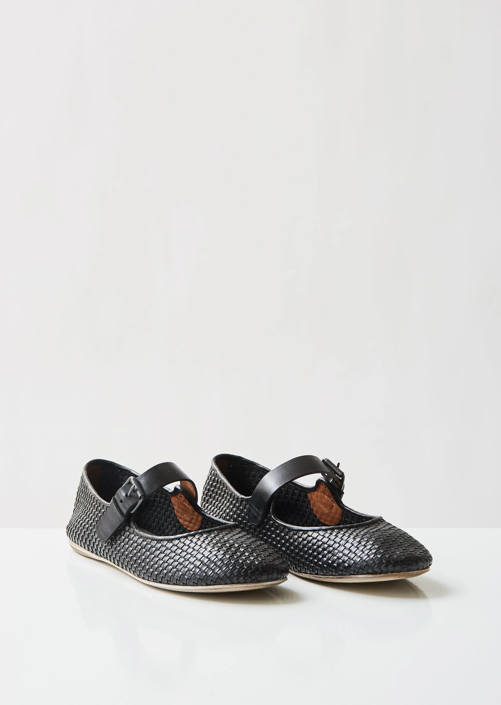 Nespola Woven Leather Mary Janes