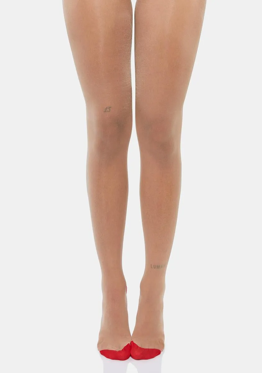 Nude Sheer Backseam Cuban Heel Tights