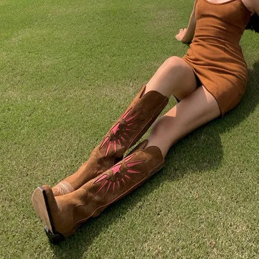 Preseason MADE-TO-ORDER Cowgirl western boots women's 2022 embroidery Midcalf Boots