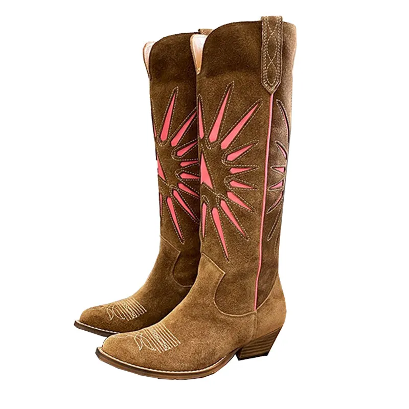 Preseason MADE-TO-ORDER Cowgirl western boots women's 2022 embroidery Midcalf Boots