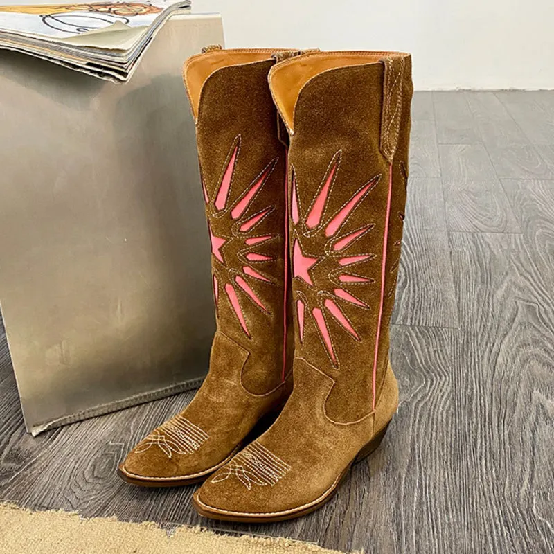 Preseason MADE-TO-ORDER Cowgirl western boots women's 2022 embroidery Midcalf Boots