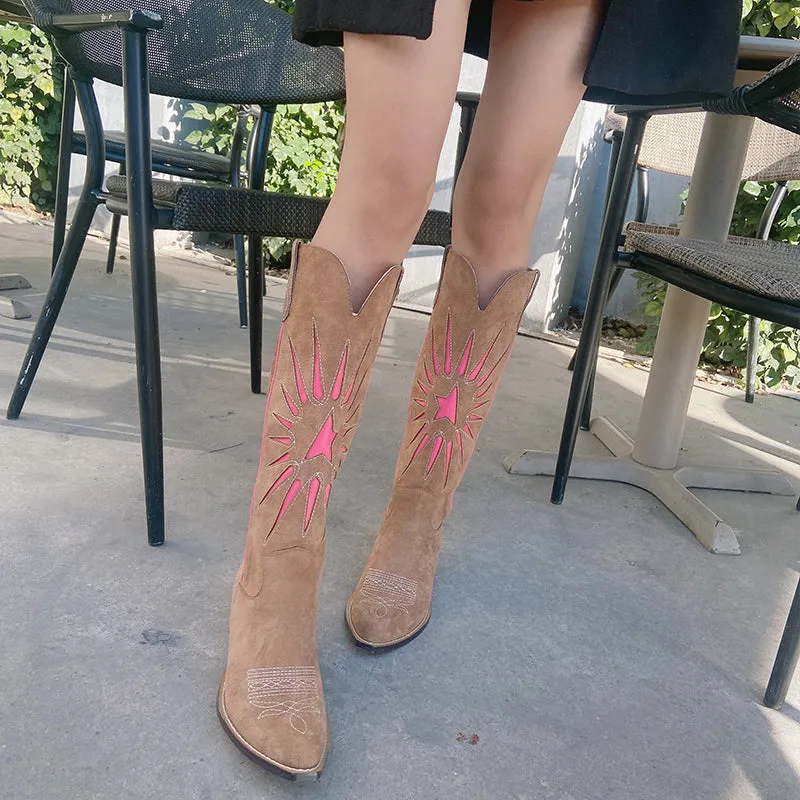 Preseason MADE-TO-ORDER Cowgirl western boots women's 2022 embroidery Midcalf Boots