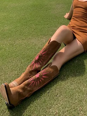 Preseason MADE-TO-ORDER Cowgirl western boots women's 2022 embroidery Midcalf Boots