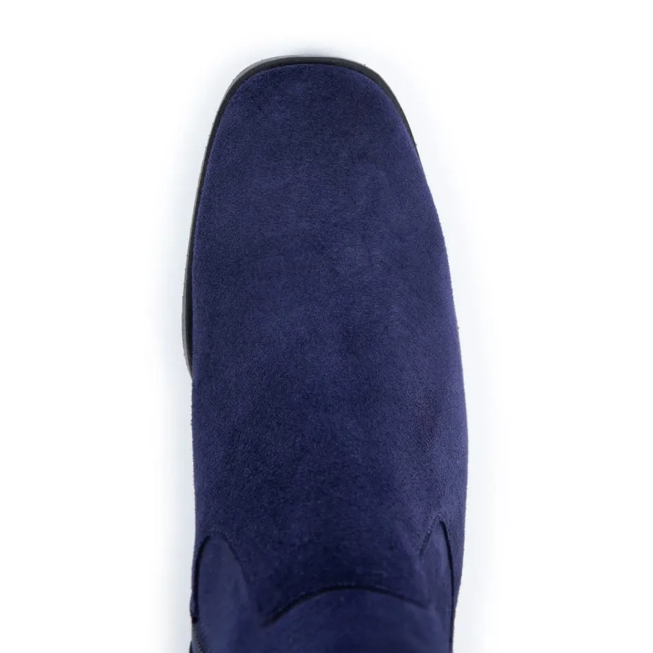 Queenie: Navy Suede Ankle Boots