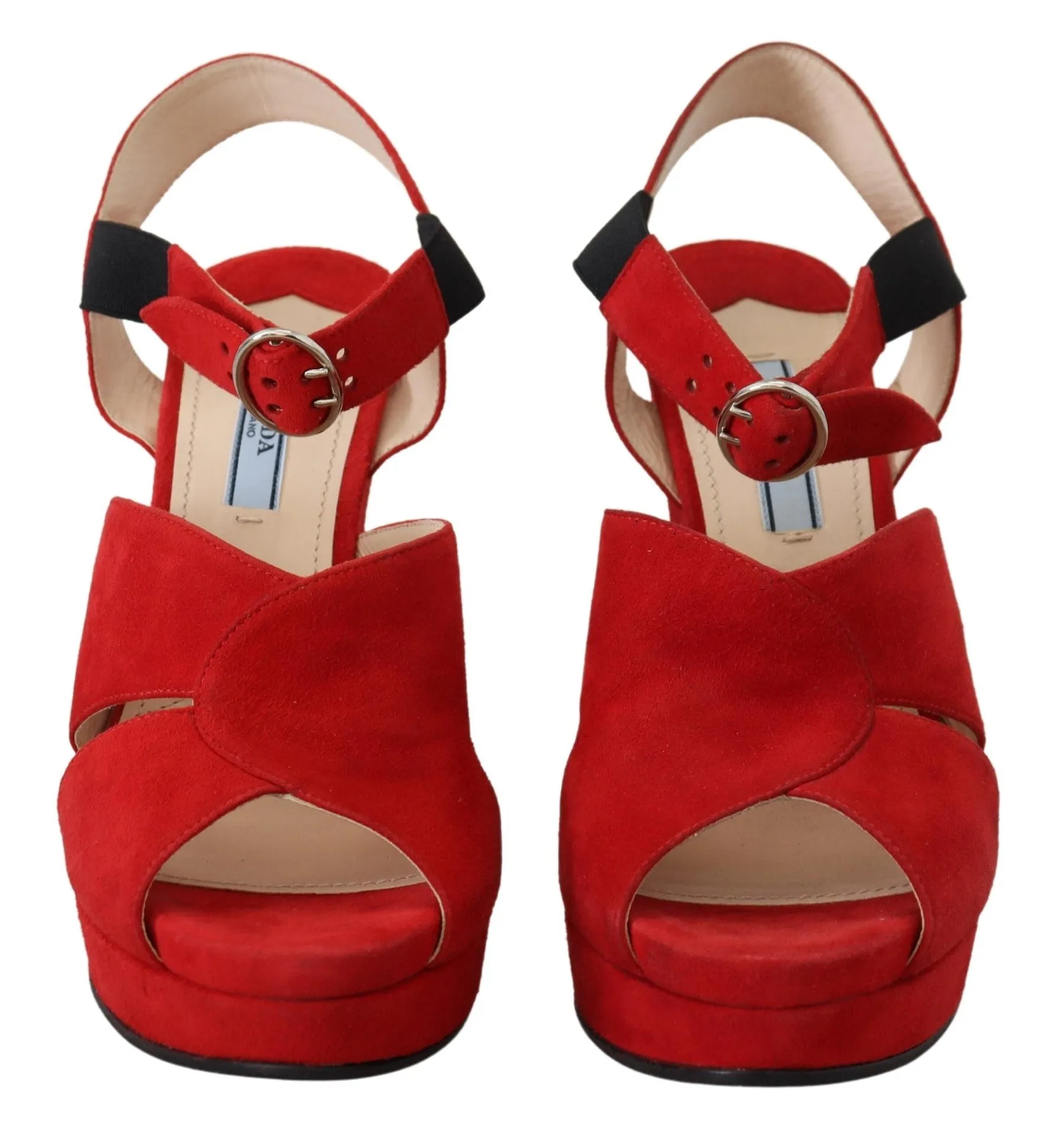 Radiant Red Suede Ankle Strap Sandals