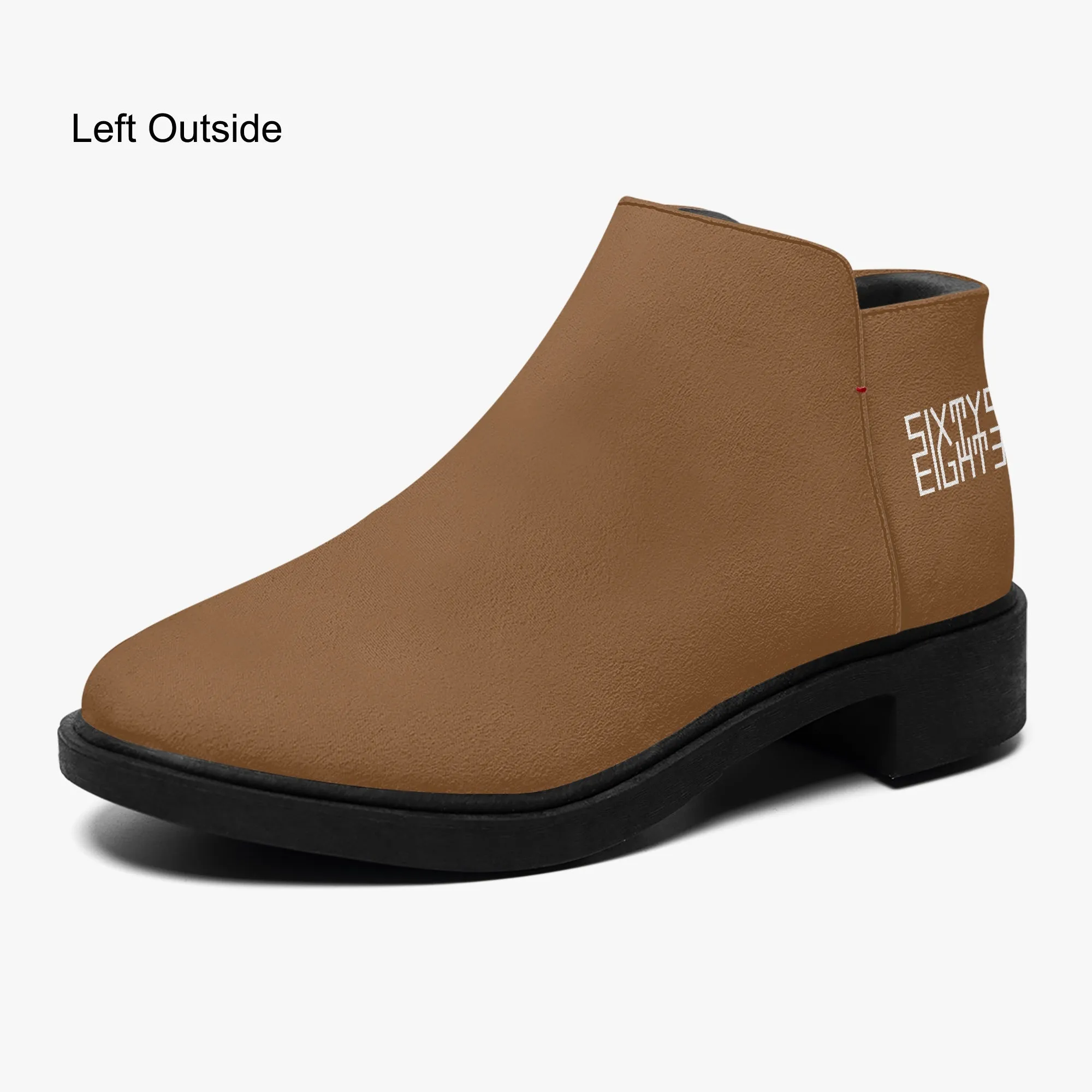 Sixty Eight 93 Logo White Chocolate Brown Suede Zipper Boots